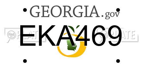 EKA469 Georgia License Plate