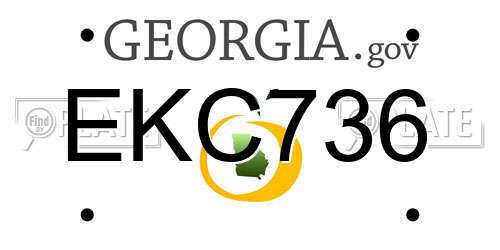 EKC736 Georgia License Plate