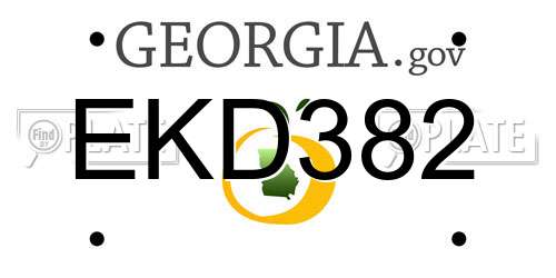 EKD382 Georgia License Plate
