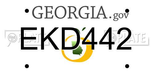 EKD442 Georgia License Plate