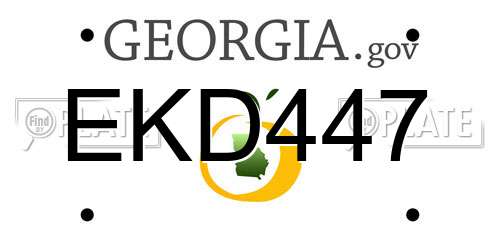 EKD447 Georgia License Plate
