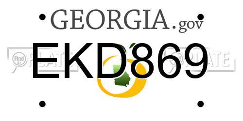 EKD869 Georgia License Plate