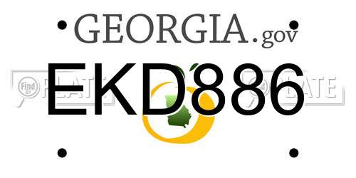 EKD886 Georgia License Plate