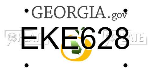 EKE628 Georgia License Plate