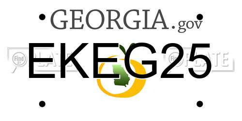 EKEG25 Georgia License Plate