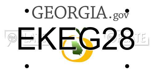 EKEG28 Georgia License Plate