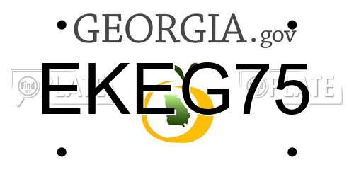 EKEG75 Georgia License Plate