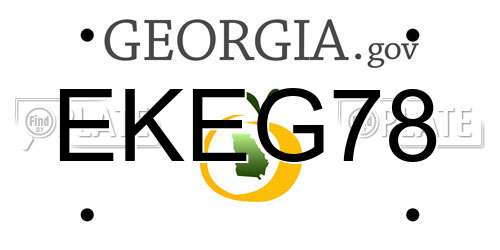 EKEG78 Georgia License Plate