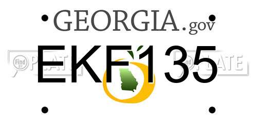 EKF135 Georgia License Plate