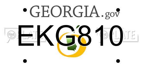 EKG810 Georgia License Plate