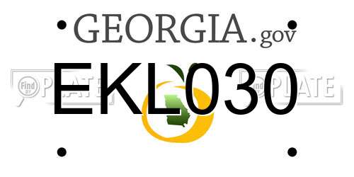 EKL030 Georgia License Plate