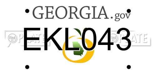 EKL043 Georgia License Plate