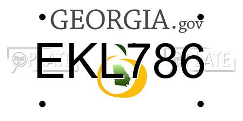 EKL786 Georgia License Plate