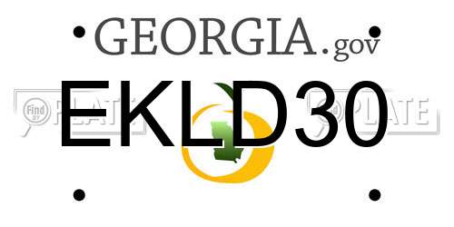 EKLD30 Georgia License Plate