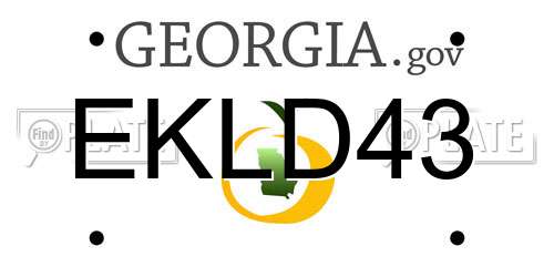 EKLD43 Georgia License Plate