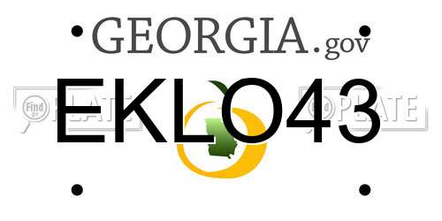 EKLO43 Georgia License Plate