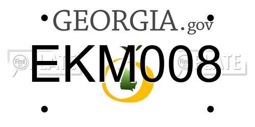 EKM008 Georgia License Plate