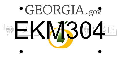EKM304 Georgia License Plate
