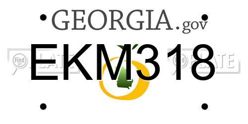 EKM318 Georgia License Plate