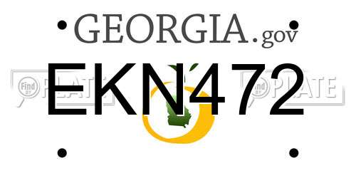 EKN472 Georgia License Plate
