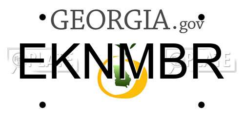 EKNMBR Georgia License Plate