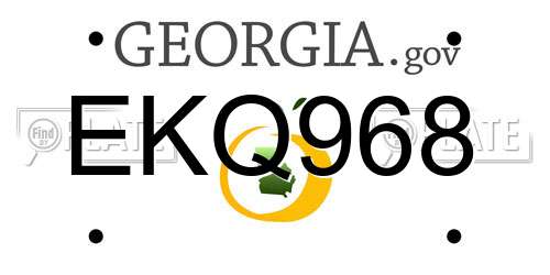 EKQ968 Georgia License Plate