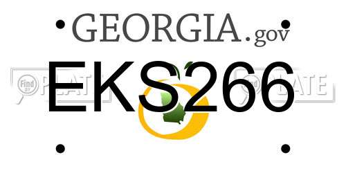 EKS266 Georgia License Plate