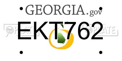 EKT762 Georgia License Plate