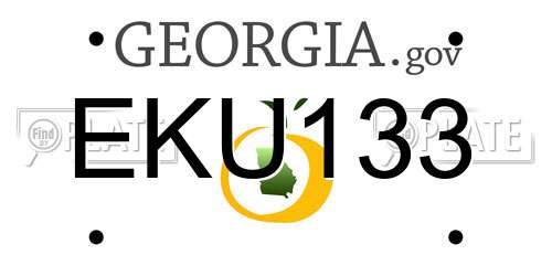 EKU133 Georgia License Plate