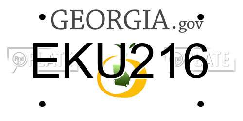 EKU216 Georgia License Plate