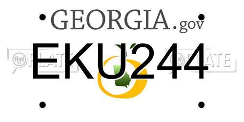 EKU244 Georgia License Plate
