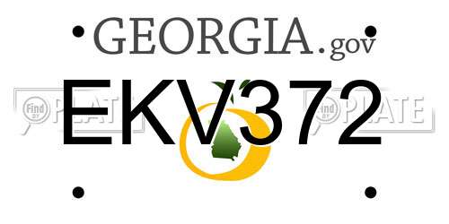 EKV372 Georgia License Plate