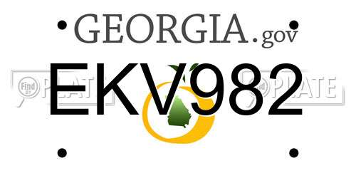 EKV982 Georgia License Plate