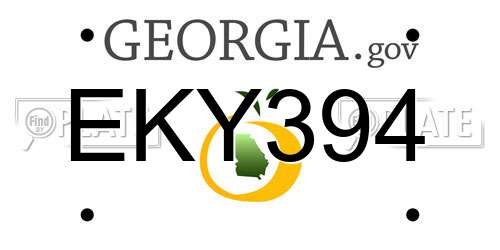 EKY394 Georgia License Plate