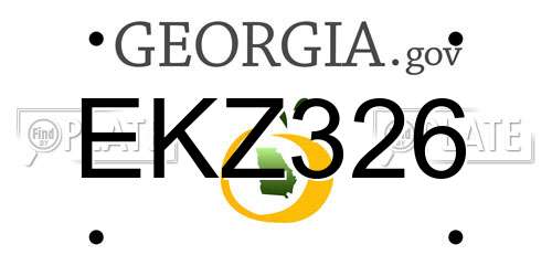 EKZ326 Georgia License Plate