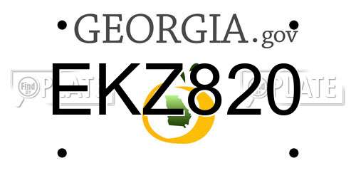 EKZ820 Georgia License Plate