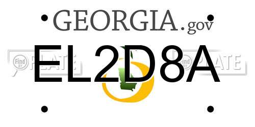 EL2D8A Georgia License Plate