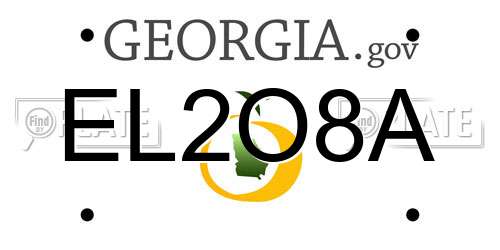 EL2O8A Georgia License Plate