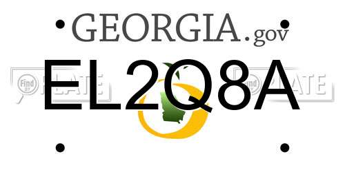 EL2Q8A Georgia License Plate