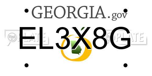 EL3X8G Georgia License Plate