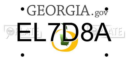 EL7D8A Georgia License Plate