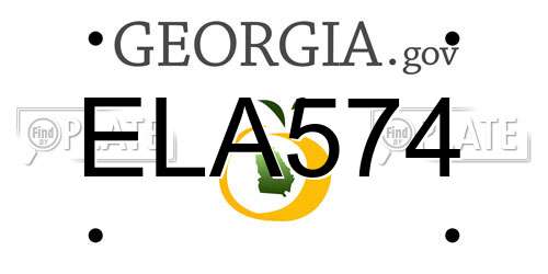 ELA574 Georgia License Plate