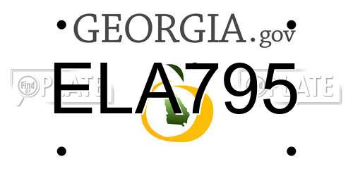 ELA795 Georgia License Plate