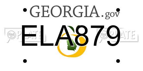 ELA879 Georgia License Plate