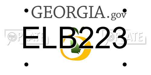 ELB223 Georgia License Plate