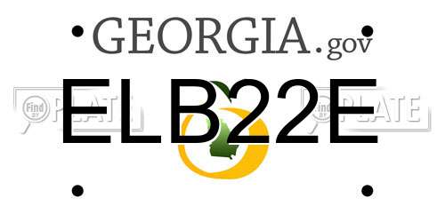 ELB22E Georgia License Plate