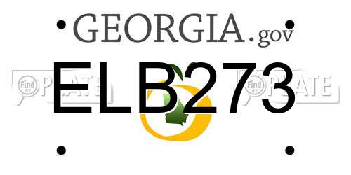 ELB273 Georgia License Plate