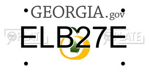ELB27E Georgia License Plate