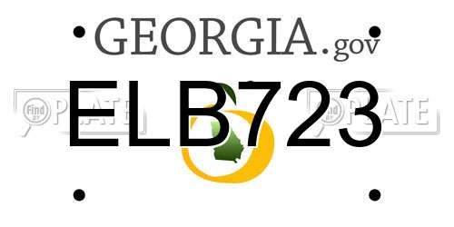 ELB723 Georgia License Plate
