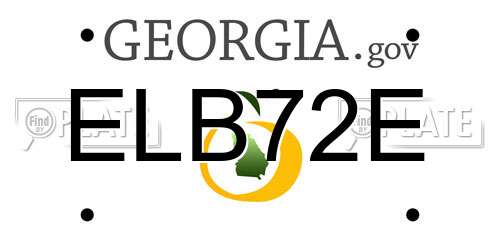 ELB72E Georgia License Plate